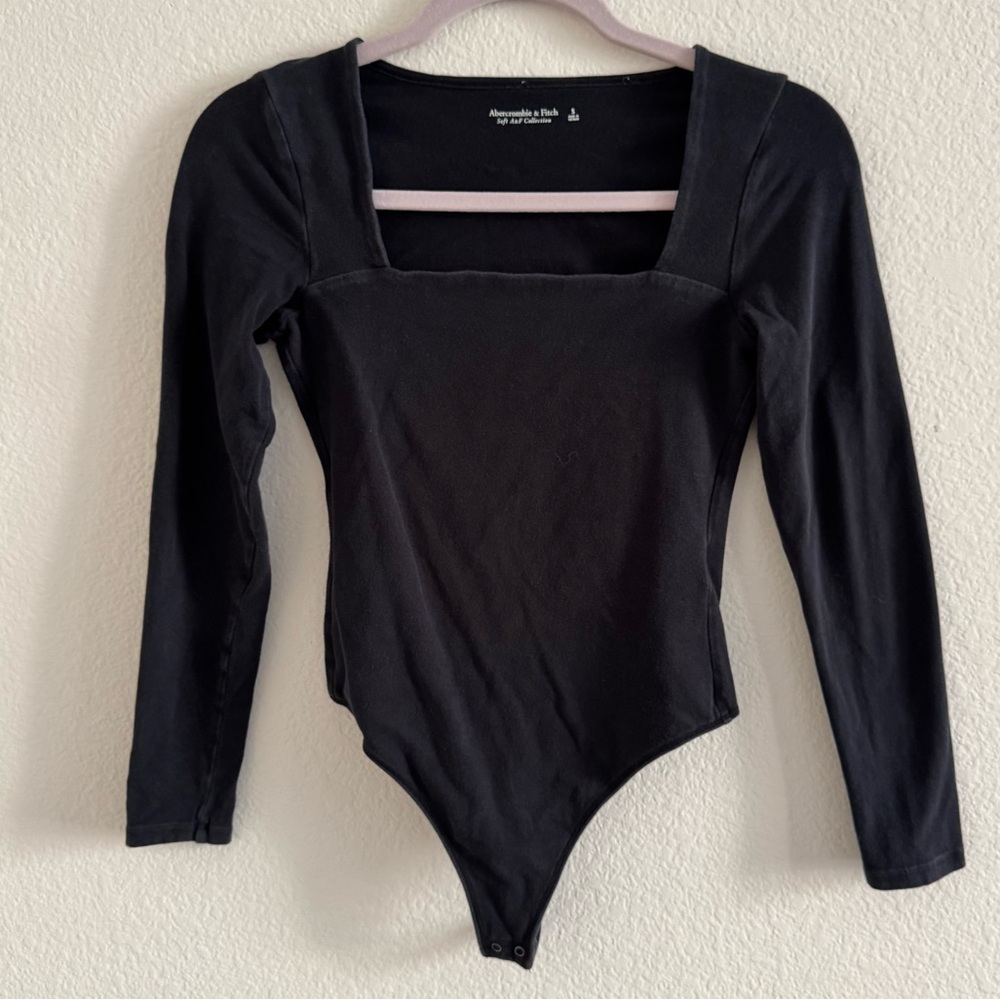 Abercrombie & Fitch Black Soft Collection Long Sleeve Bodysuit